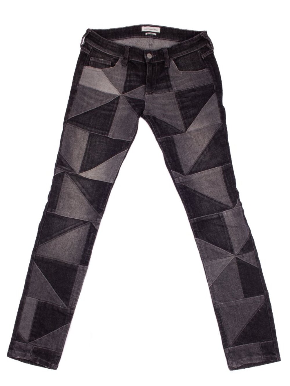ISABEL MARANT ETOILE DILLON BLACK GREY PATCHWORK JEANS SKINNY FIT SZ